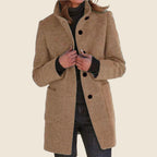 Women's Stand Collar Mid-Length Coat with Front Pockets 7