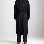 Men's Double-Breasted Long Overcoat Wide Collar 6