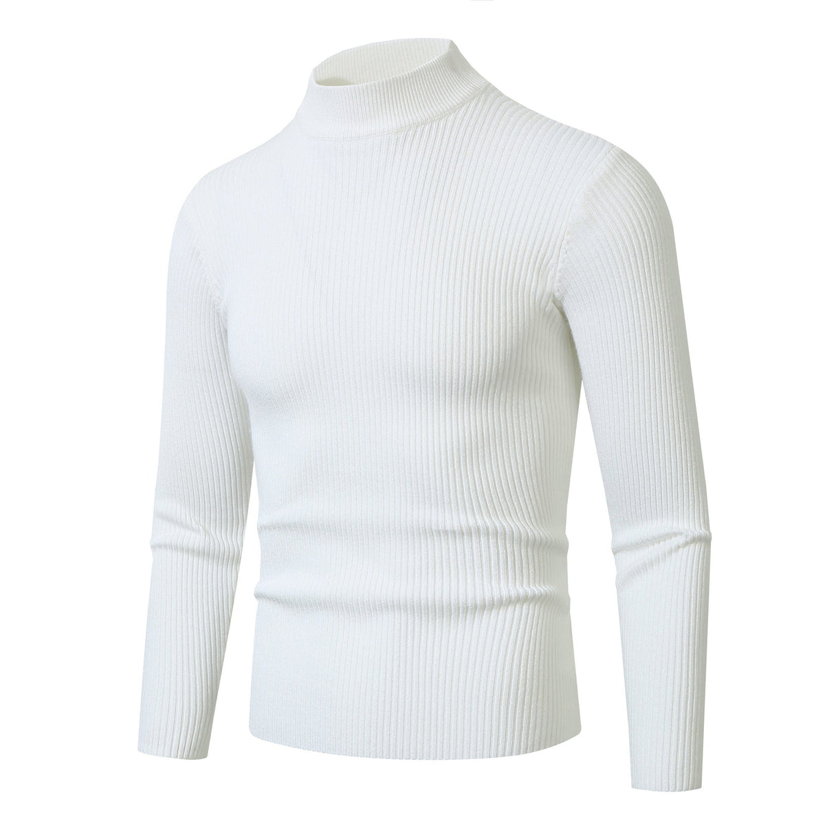 Men's Ribbed Turtleneck Sweater Slim Fit Long Sleeve 8