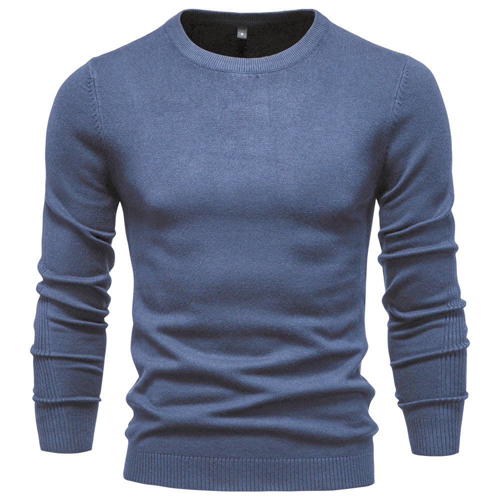 Men's Crew Neck Pullover with Ribbed Cuffs and Hem 5