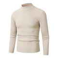Men's Ribbed Turtleneck Sweater Slim Fit Long Sleeve 4