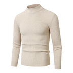 Men's Ribbed Turtleneck Sweater Slim Fit Long Sleeve 4