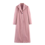 Women's Single-Button Longline Coat with Notched Lapels 6