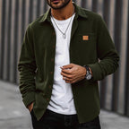 Men's Corduroy Shirt Jacket with Button Front Chest Pocket 2