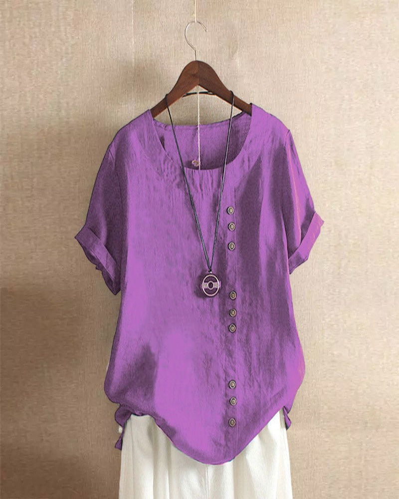 Adeline | Short Sleeve Round Neck Blouse 10