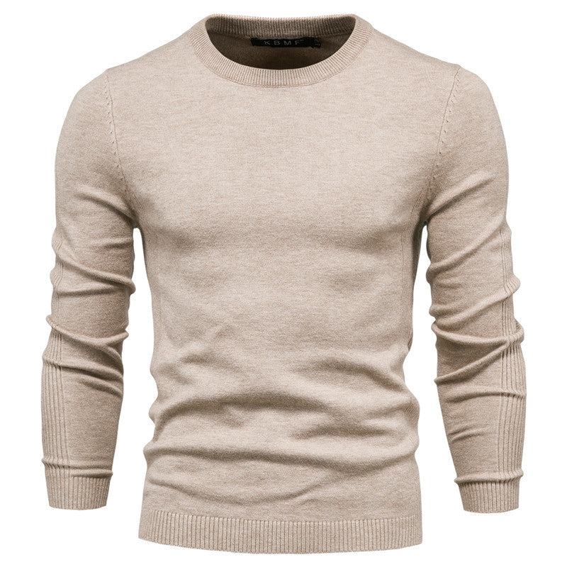 Men's Crew Neck Pullover with Ribbed Cuffs and Hem 13