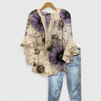 Seraphina | Elegant Ruffle Sleeve Floral Blouse 10