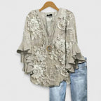Seraphina | Elegant Ruffle Sleeve Floral Blouse 2