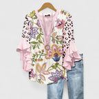 Seraphina | Elegant Ruffle Sleeve Floral Blouse 8