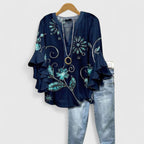 Seraphina | Elegant Ruffle Sleeve Floral Blouse 9