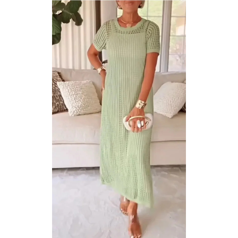 Pauline | Elegant Mid Sleeve Long Maxi Dress 3