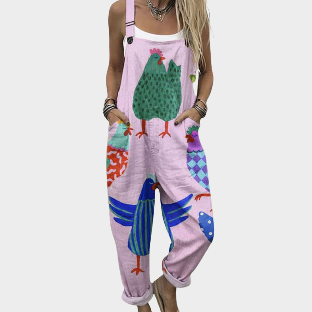 Norma | Comfortable Chicken Art Jumpsuit 1