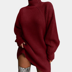 Women's Oversized Sweater with Ribbed Cuffs and Hem 4