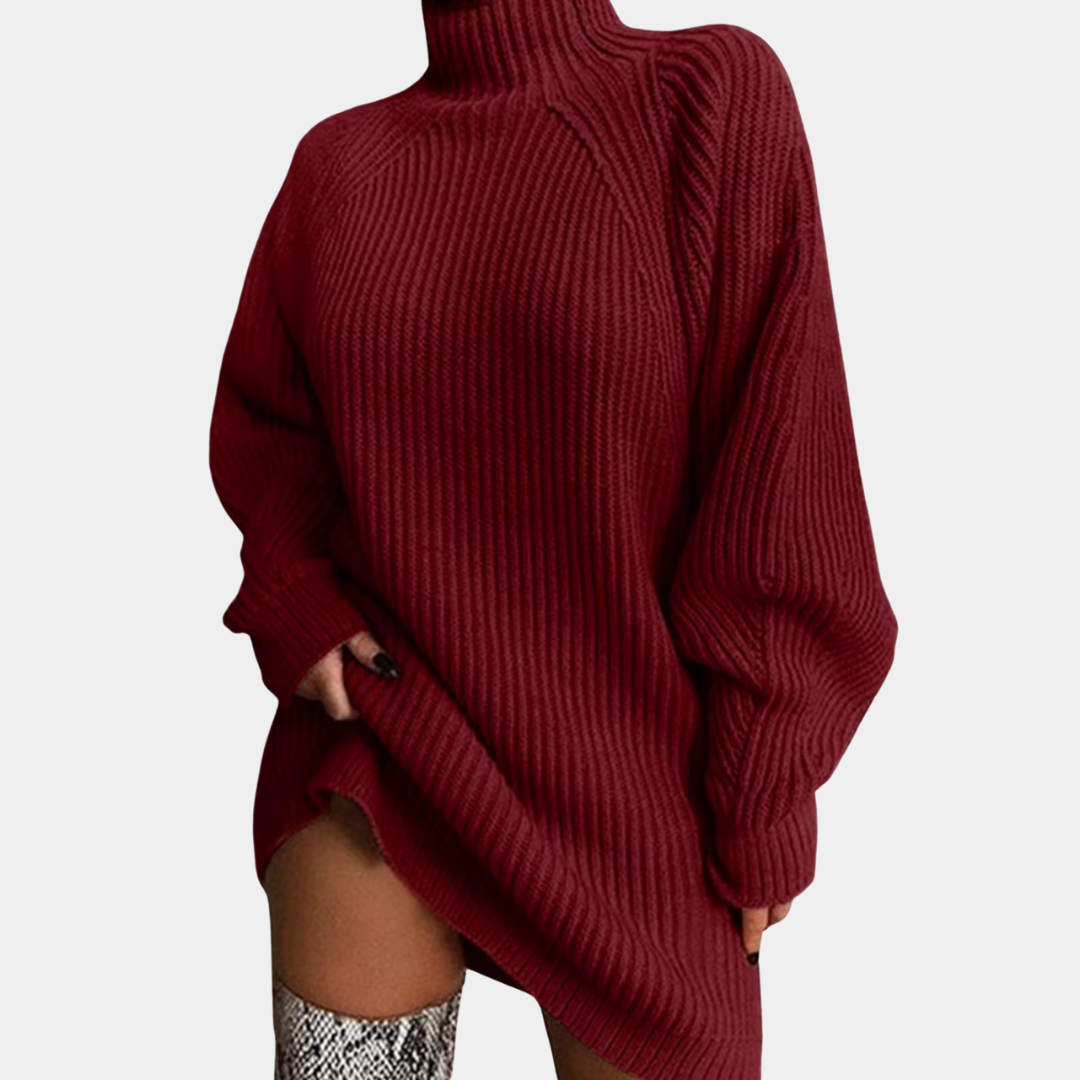 Women's Oversized Sweater with Ribbed Cuffs and Hem 4