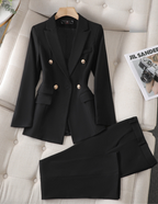 Women's Tailored Blazer and Pants Set Notch Collar 5