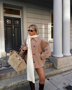 Women's Oversized Button-Front Coat with Notched Collar 2