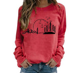 Women's Crewneck Sweatshirt with Nature Graphic Print 5