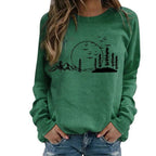 Women's Crewneck Sweatshirt with Nature Graphic Print 3
