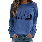 Women's Crewneck Sweatshirt with Nature Graphic Print 4