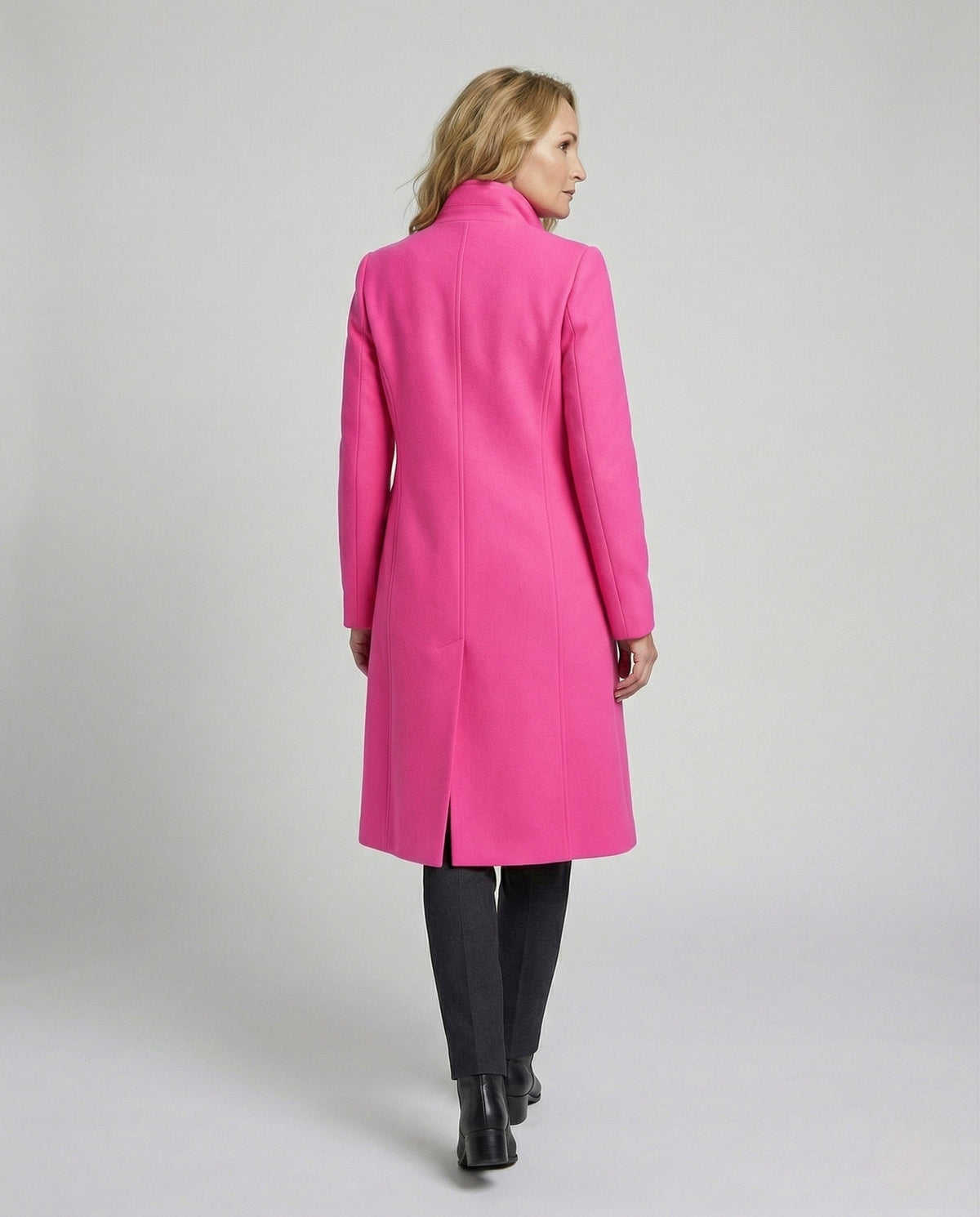 Women's Double-Breasted Long Blazer Coat with Notched Lapel 8