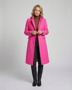 Women's Double-Breasted Long Blazer Coat with Notched Lapel 5