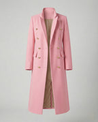 Women's Double-Breasted Long Blazer Coat with Notched Lapel 2