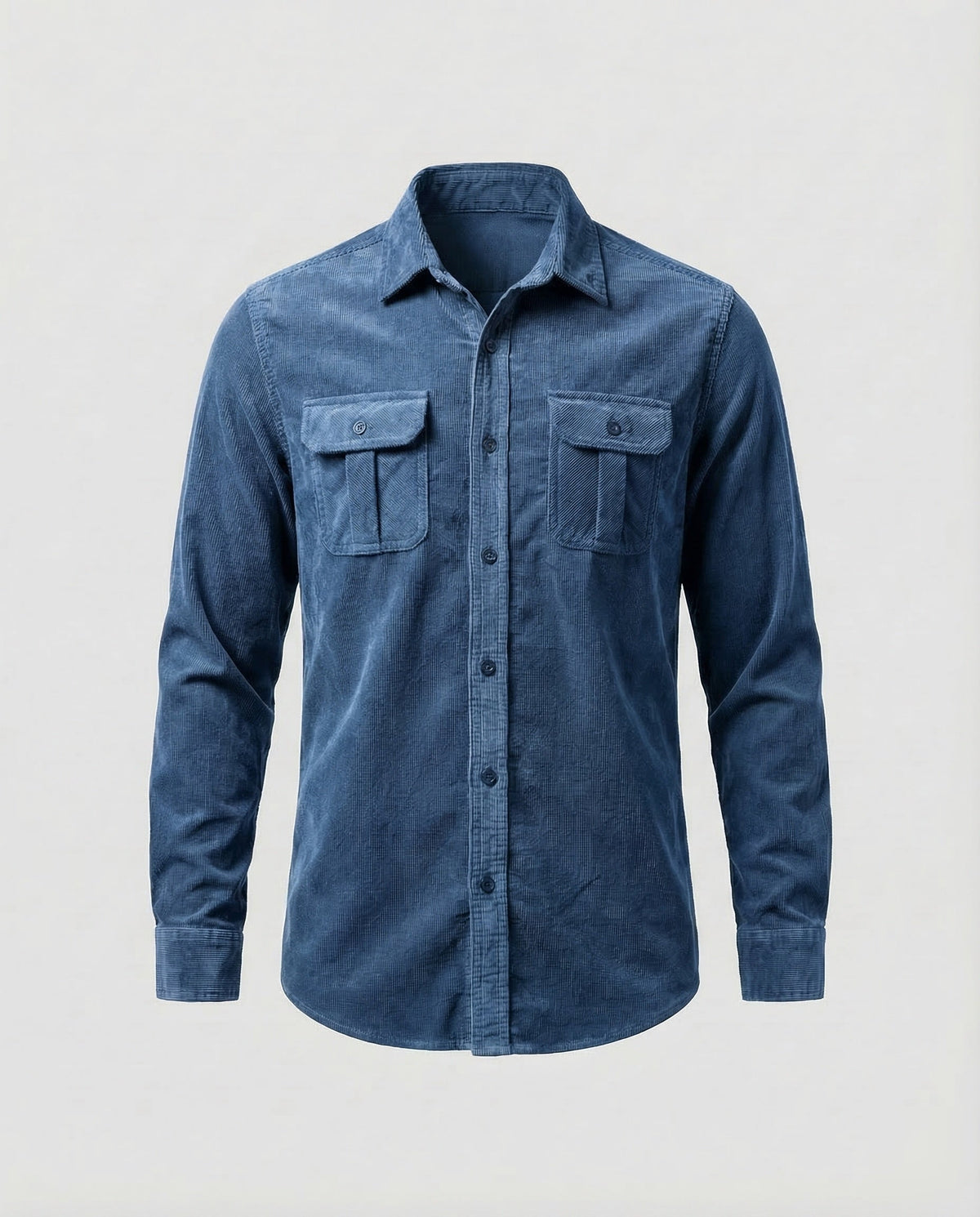 Men's Vintage Corduroy Shirt with Button-Down Chest Pockets 3