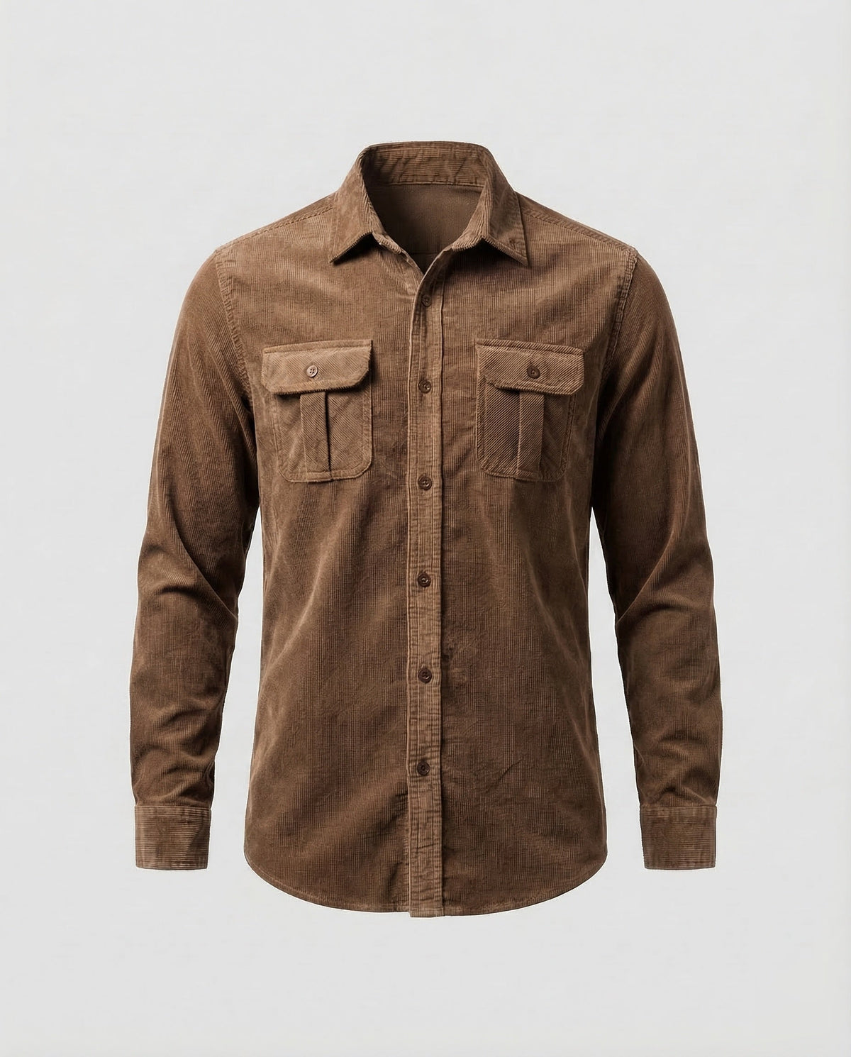 Men's Vintage Corduroy Shirt with Button-Down Chest Pockets 6