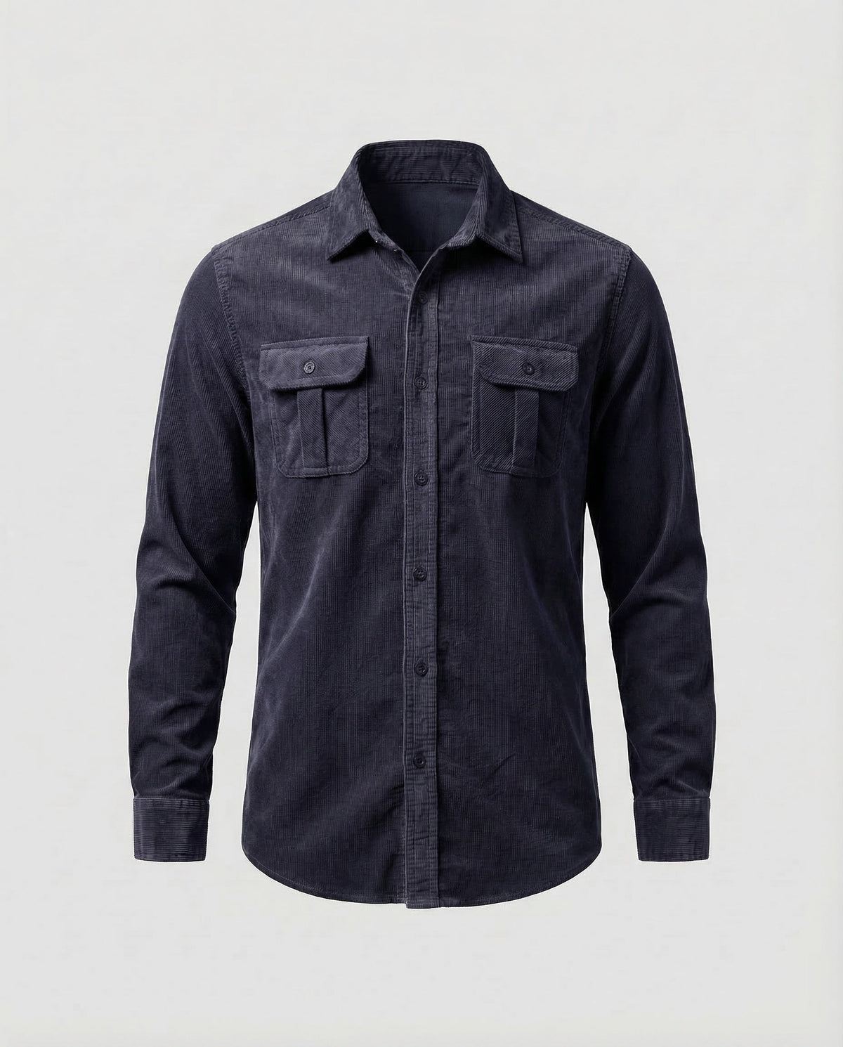 Men's Vintage Corduroy Shirt with Button-Down Chest Pockets 4