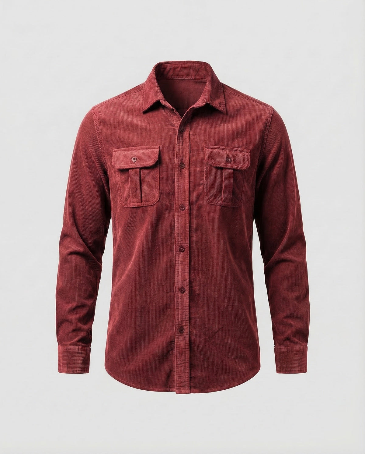 Men's Vintage Corduroy Shirt with Button-Down Chest Pockets 2