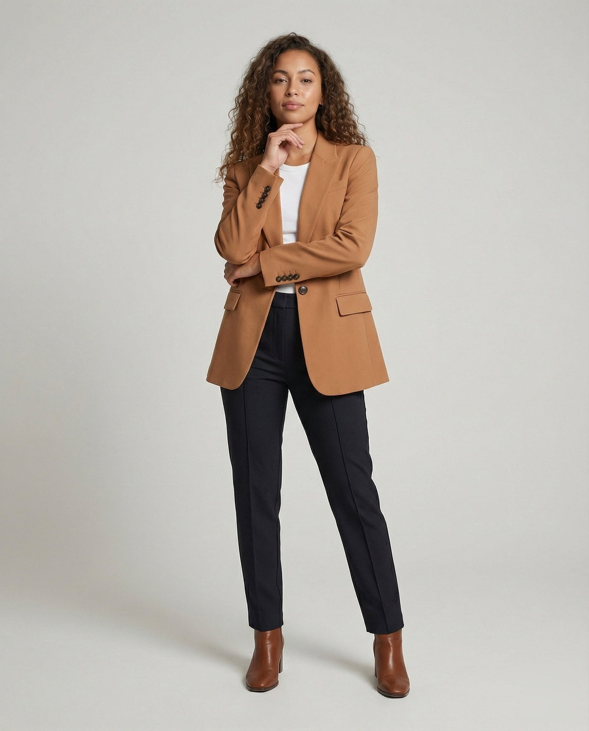 Women's Tailored Blazer Trouser Set Single-Breasted 9
