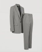 Women's Tailored Blazer Trouser Set Single-Breasted 3