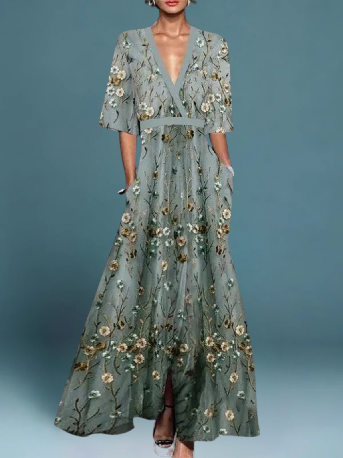 Felicity | Elegant Floral Long Dress 1
