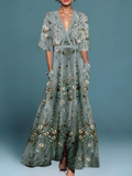 Elissa | Elegant Floral V-neck Dress 3