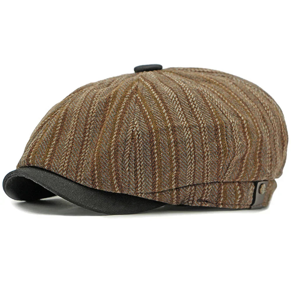 Dorian | Classic Striped Tweed Flat Cap 2