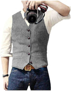 Arthur | Classic Herringbone Tweed Waistcoat 12