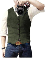 Arthur | Classic Herringbone Tweed Waistcoat 11