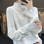 Women's Diamond Knit Pullover with V-Neckline 4