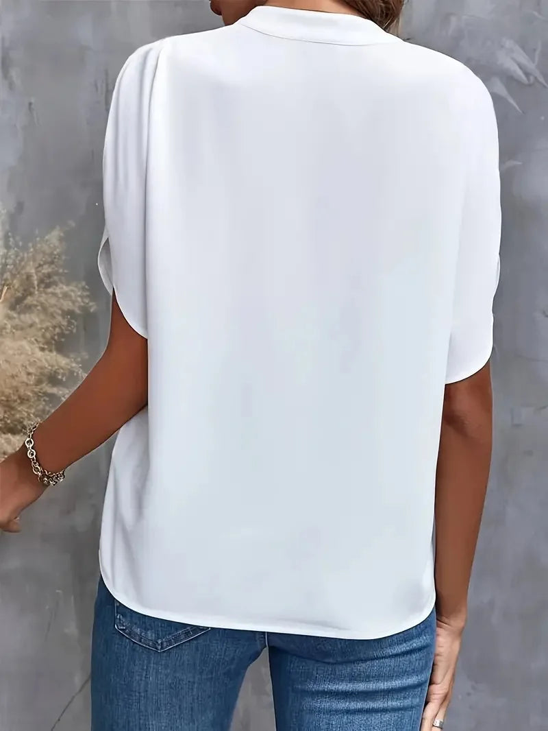 DELIA | SOFT ELEGANT V-NECK BLOUSE 2