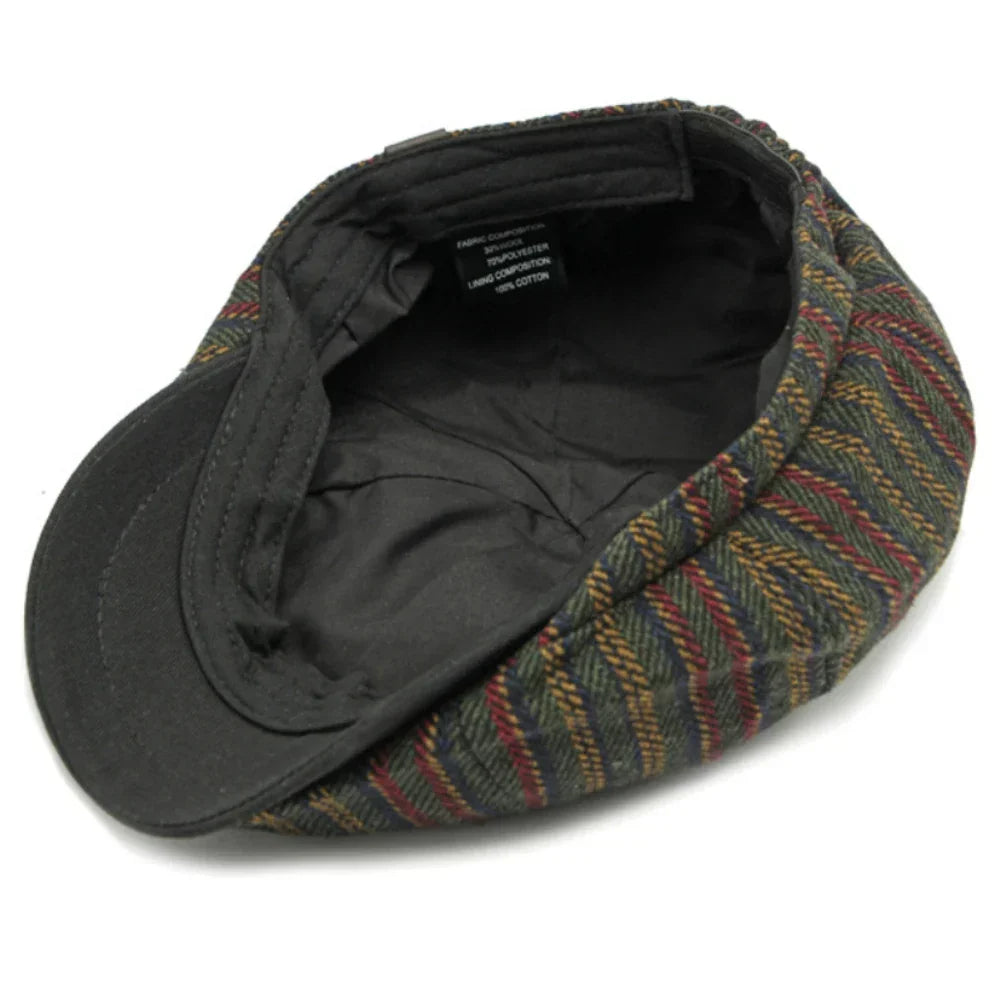 Dorian | Classic Striped Tweed Flat Cap 8