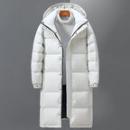Long Hooded Puffer Coat with Full-Length Zip 2