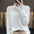 Women's Diamond Knit Pullover with V-Neckline 3