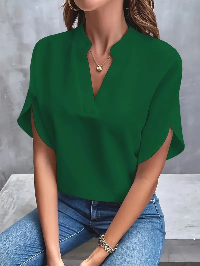DELIA | SOFT ELEGANT V-NECK BLOUSE 3