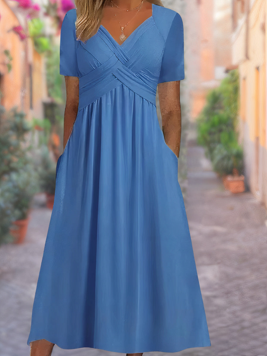 Sylvia | V-Neck Tummy-Covering Dress 2
