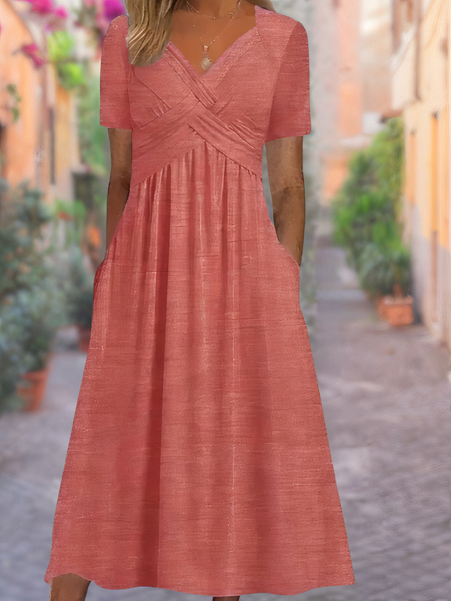Sylvia | V-Neck Tummy-Covering Dress 4