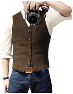 Arthur | Classic Herringbone Tweed Waistcoat 8