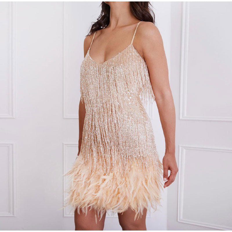 Janelle | Sequin Fringe Mini Cocktail Dress 13