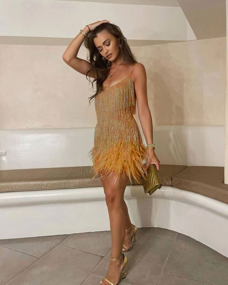 Janelle | Sequin Fringe Mini Cocktail Dress 7