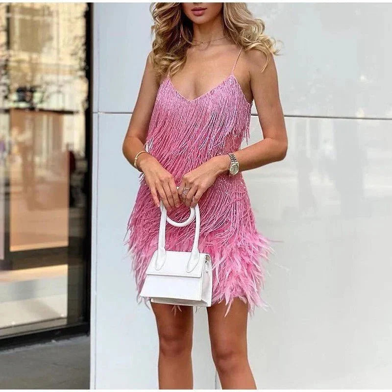 Janelle | Sequin Fringe Mini Cocktail Dress 8
