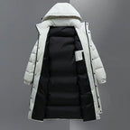 Long Hooded Puffer Coat with Full-Length Zip 3